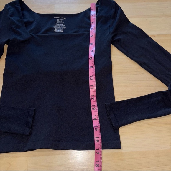 Free People Intimately Clean Line Black Long Sleeve Sz XS Square Neck Built Bra - Picture 7 of 11